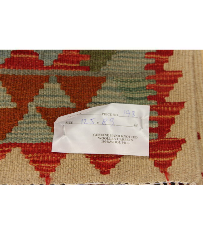 Hand Woven Afghan Wool Kilim Area Rug 125x85cm