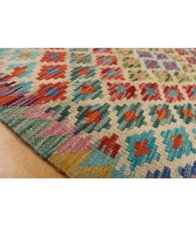 Handgewebte Orientalisch Wolle Kelim Teppich 130x82cm