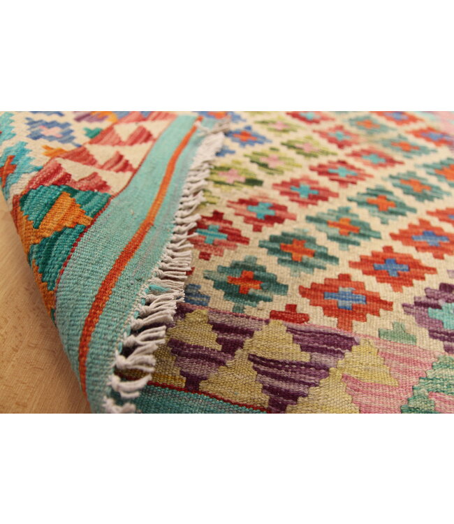 Handgewebte Orientalisch Wolle Kelim Teppich 130x82cm