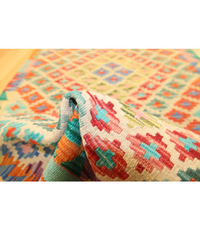 Handgewebte Orientalisch Wolle Kelim Teppich 130x82cm