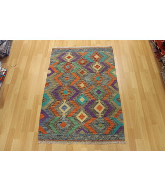 Hand Woven Afghan Wool Kilim Area Rug 119x81cm