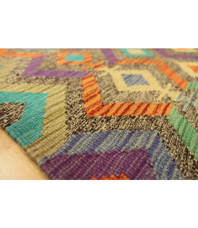 Hand Woven Afghan Wool Kilim Area Rug 119x81cm