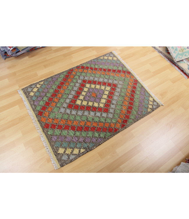 Handgewebte Orientalisch Wolle Kelim Teppich 116x91cm