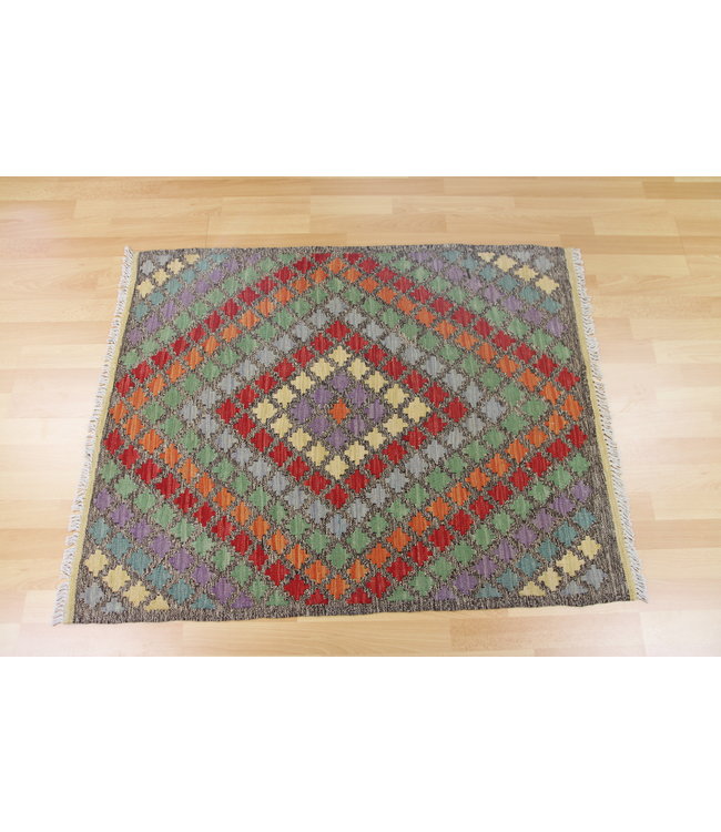 Hand Woven Afghan Wool Kilim Area Rug 116x91cm