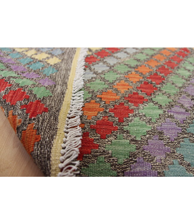 Hand Woven Afghan Wool Kilim Area Rug 116x91cm