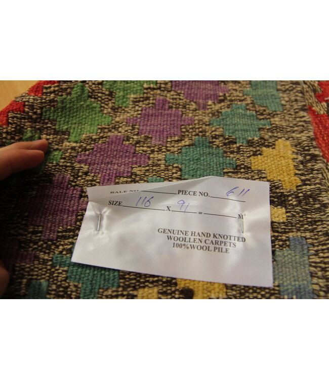 Handgewebte Orientalisch Wolle Kelim Teppich 116x91cm