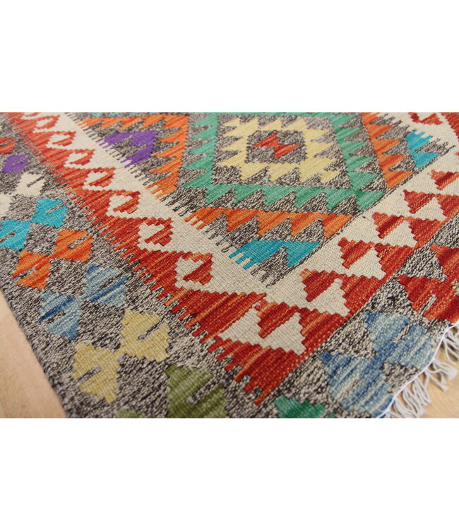 Handgemaakt Oosters Kelim Wol Vloerkleed 118x82cm