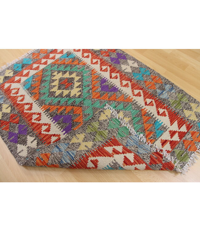 Handgewebte Orientalisch Wolle Kelim Teppich 118x82cm