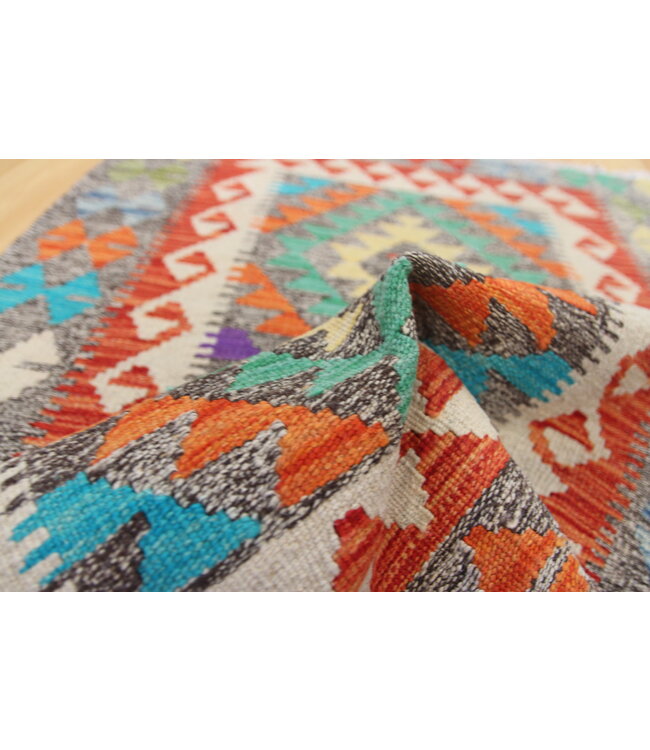 Handgewebte Orientalisch Wolle Kelim Teppich 118x82cm