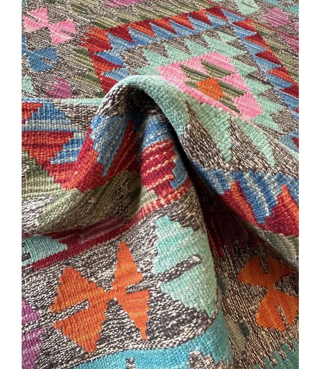 Hand Woven Afghan Wool Kilim Area Rug 116x84cm