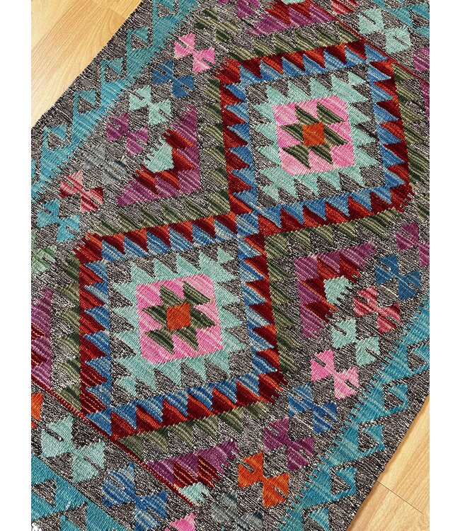 Handgewebte Orientalisch Wolle Kelim Teppich 116x84cm