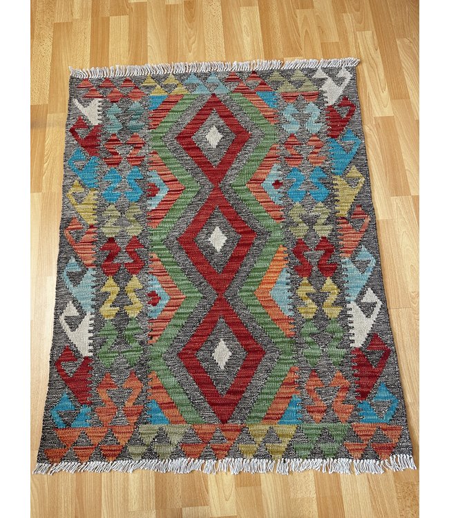 Hand Woven Afghan Wool Kilim Area Rug 115x91cm
