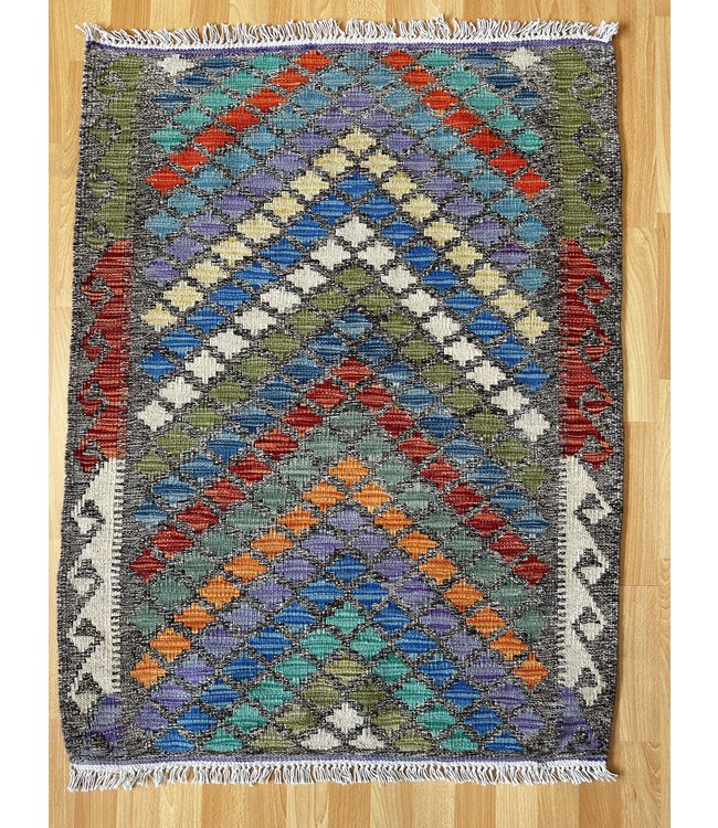 Handgewebte Orientalisch Wolle Kelim Teppich 115x88cm