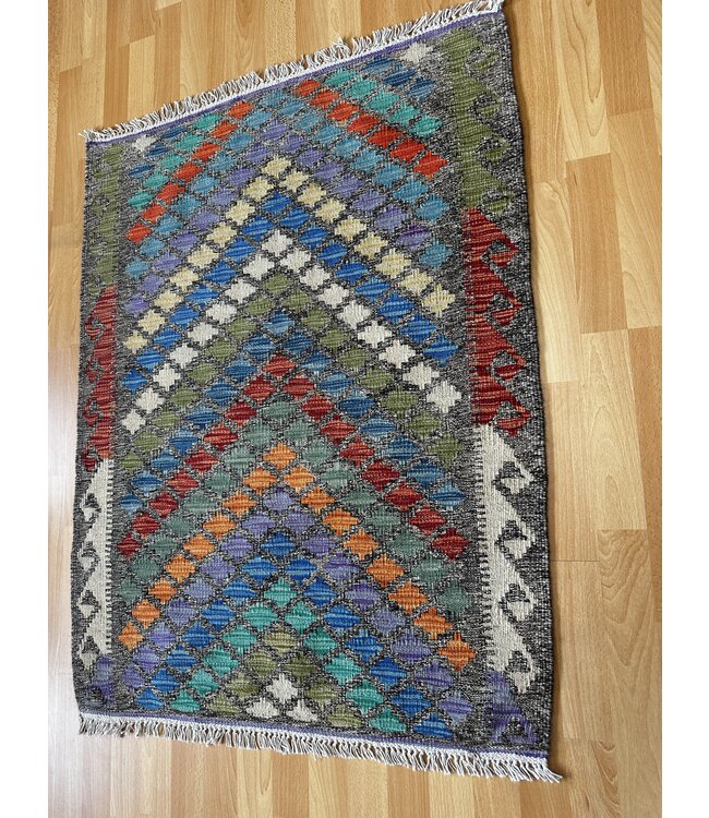 Handgemaakt Oosters Kelim Wol Vloerkleed 115x88cm