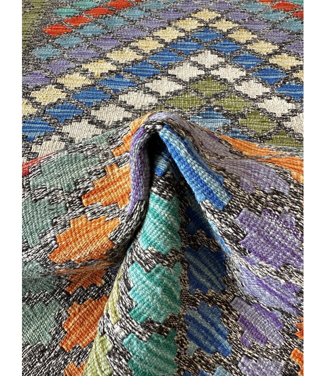 Hand Woven Afghan Wool Kilim Area Rug 115x88cm