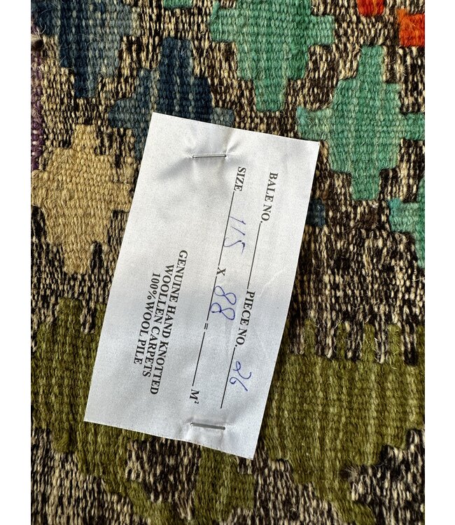 Handgemaakt Oosters Kelim Wol Vloerkleed 115x88cm