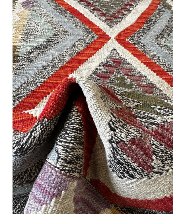 Hand Woven Afghan Wool Kilim Area Rug 125x77cm