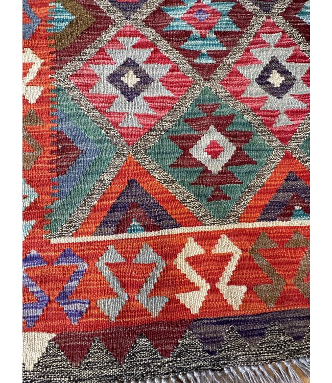 Handgewebte Orientalisch Wolle Kelim Teppich 128x79cm