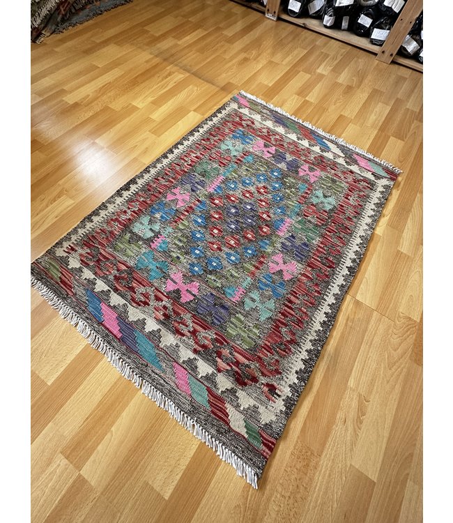 Handgewebte Orientalisch Wolle Kelim Teppich 116x85cm