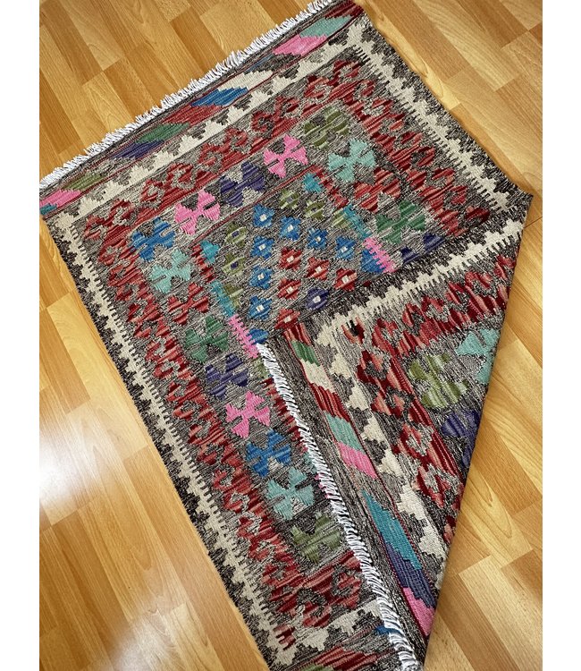 Handgemaakt Oosters Kelim Wol Vloerkleed 116x85cm