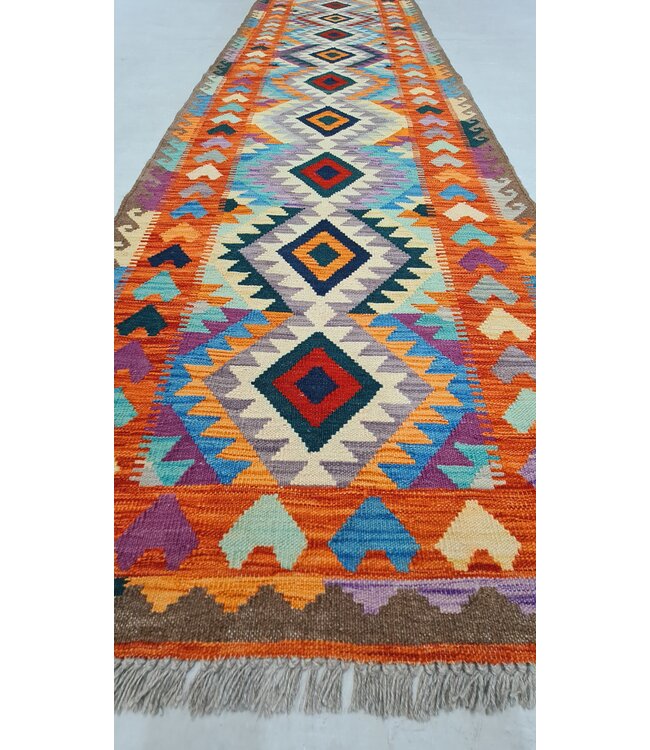 kelim kleed    293x88cm  vloerkleed tapijt kelims hand geweven