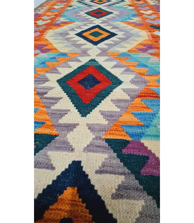 kelim kleed    293x88cm  vloerkleed tapijt kelims hand geweven