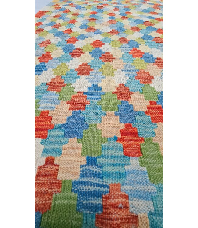 kelim kleed loper 293x92cm  vloerkleed tapijt kelims hand geweven  - Copy