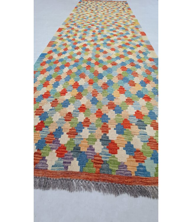 kelim kleed loper 293x92cm  vloerkleed tapijt kelims hand geweven  - Copy