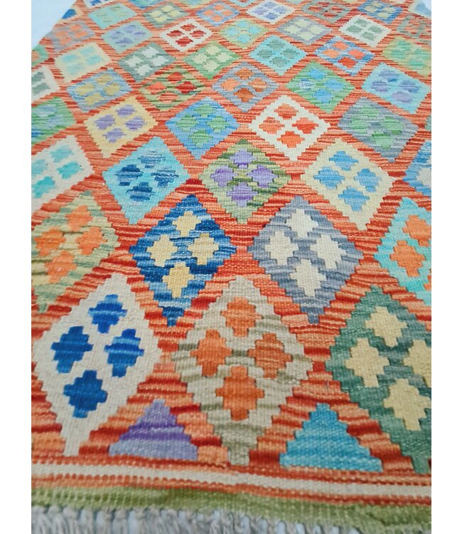 kelim kleed loper  288x97cm  vloerkleed tapijt kelims hand geweven