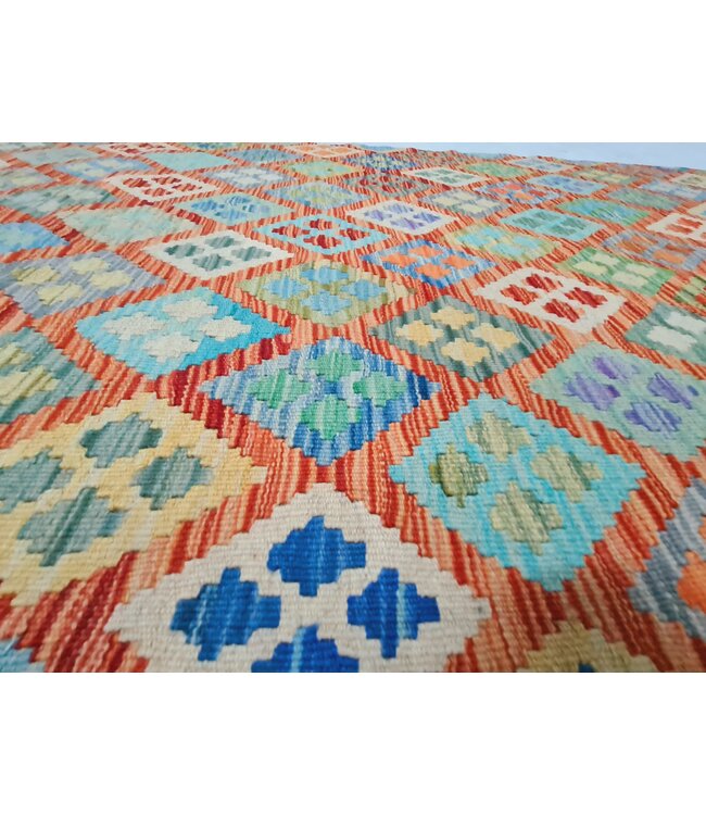 kelim kleed loper  288x97cm  vloerkleed tapijt kelims hand geweven