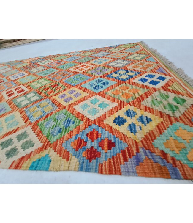 kelim kleed loper  288x97cm  vloerkleed tapijt kelims hand geweven