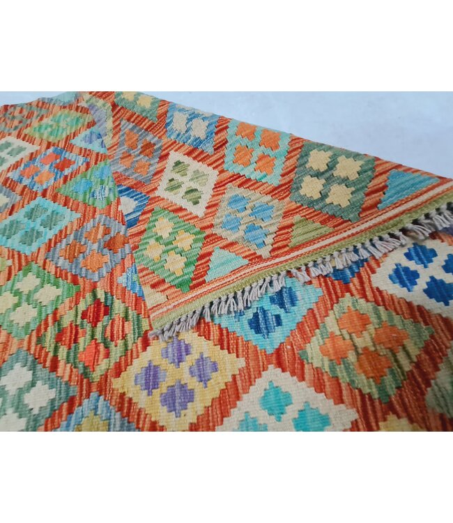 kelim kleed loper  288x97cm  vloerkleed tapijt kelims hand geweven