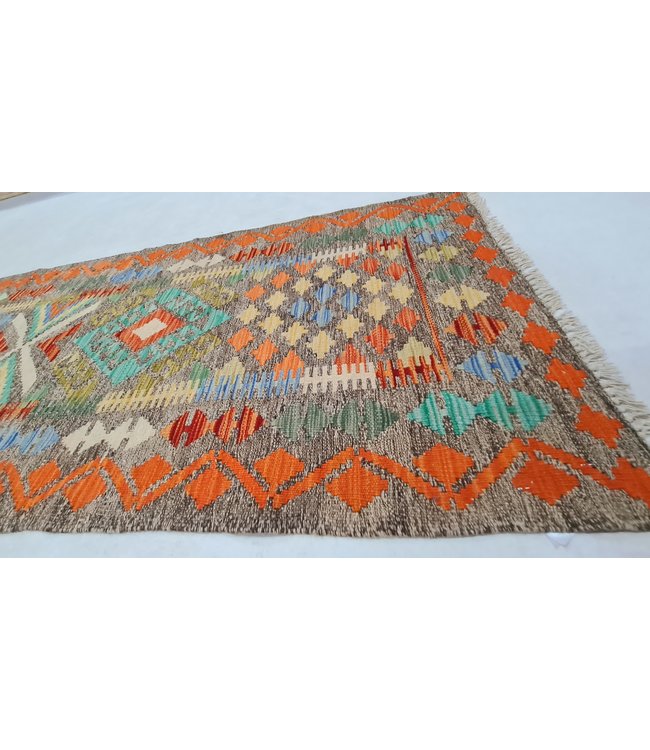 kelim kleed loper  395x79cm  vloerkleed tapijt kelims hand geweven