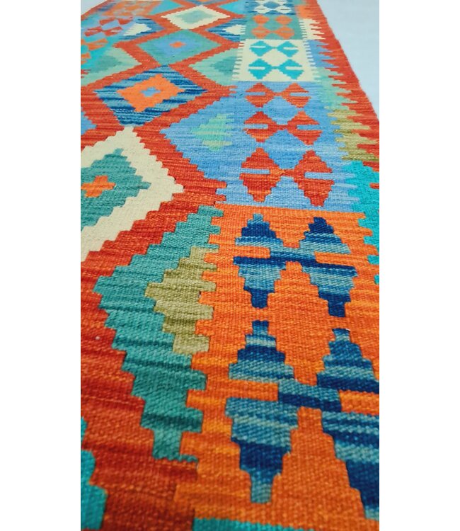 kelim kleed loper 303x82cm  vloerkleed tapijt kelims hand geweven