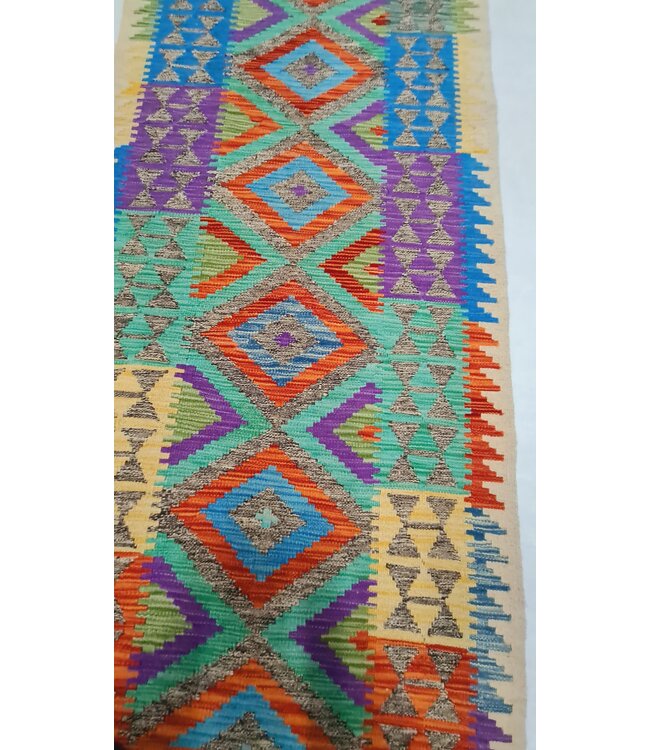 kelim kleed loper  270x88cm  vloerkleed tapijt kelims hand geweven