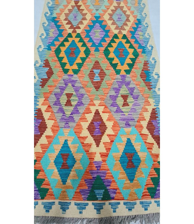 kelim kleed loper  297x85cm vloerkleed tapijt kelims hand geweven