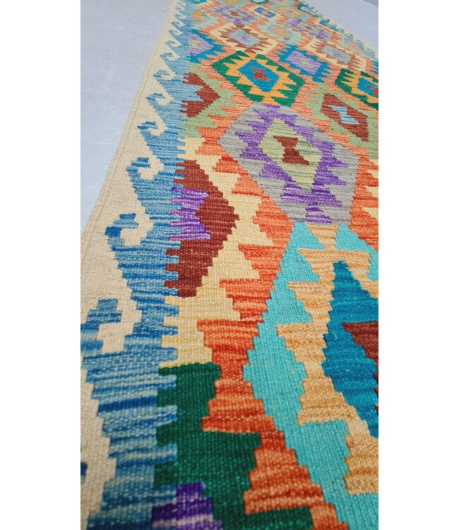 kelim kleed loper  297x85cm vloerkleed tapijt kelims hand geweven