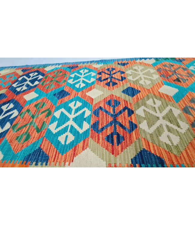 kelim kleed loper 301x82cm vloerkleed tapijt kelims hand geweven   - Copy