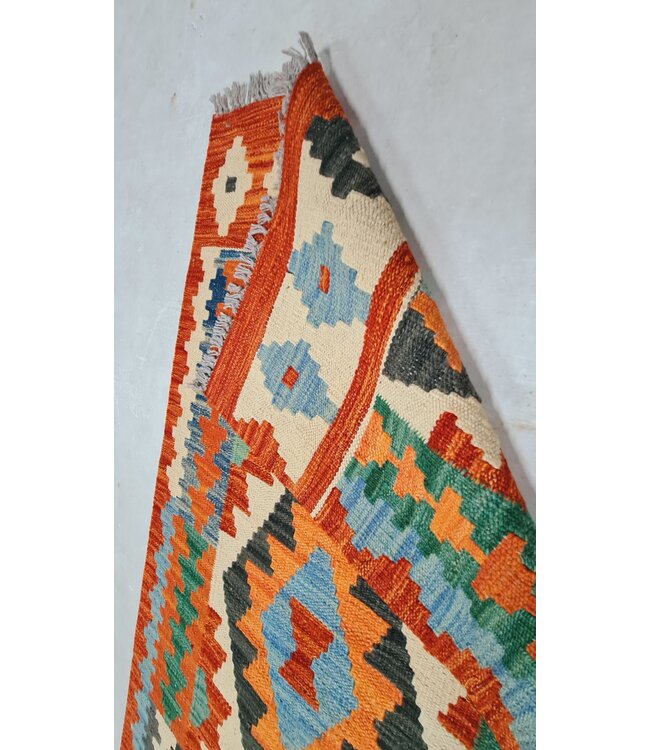 kelim kleed loper 288x73cm- vloerkleed tapijt kelims hand geweven