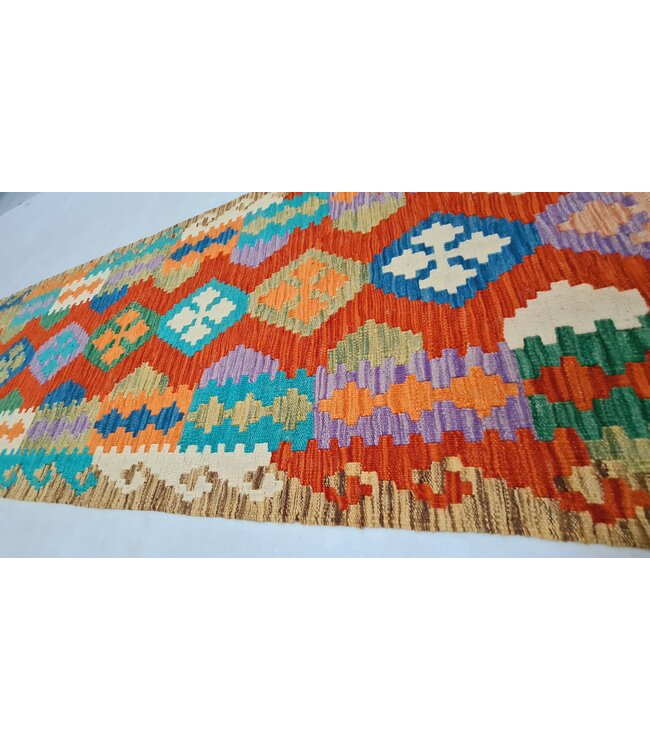 kelim kleed loper 300x81cm- vloerkleed tapijt kelims hand geweven