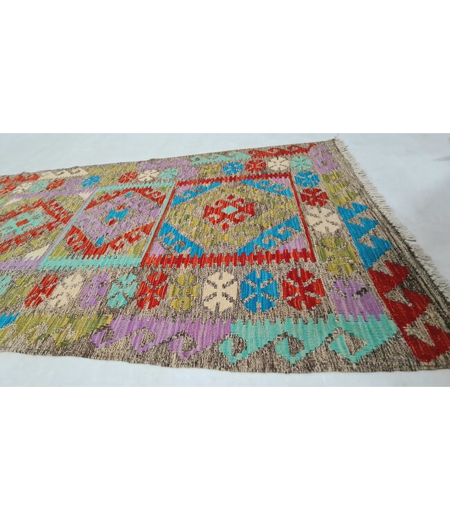 kelim kleed loper 295x83cm- vloerkleed tapijt kelims hand geweven