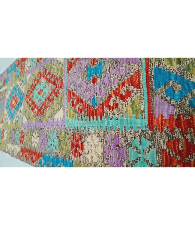 kelim kleed loper 295x83cm- vloerkleed tapijt kelims hand geweven