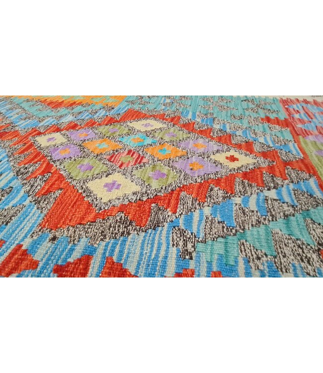 kelim kleed loper 296x82cm- vloerkleed tapijt kelims hand geweven