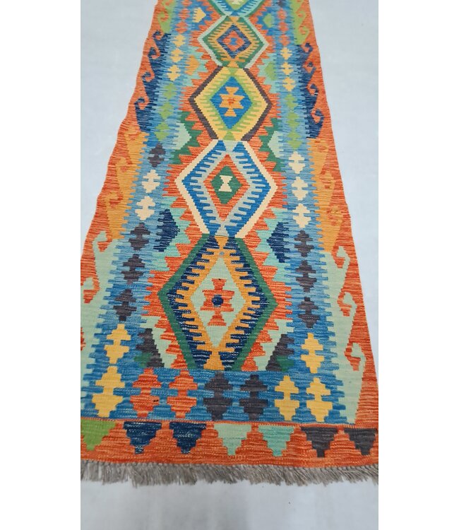 kelim kleed loper  288x78cm- vloerkleed tapijt kelims hand geweven