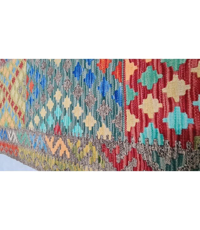 kelim kleed loper 380x85cm  - vloerkleed tapijt kelims hand geweven