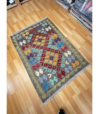 Hand Woven Afghan Wool Kilim Area Rug 112x81cm