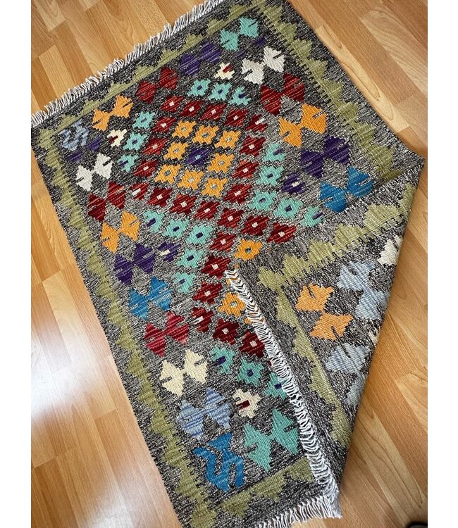 Handgewebte Orientalisch Wolle Kelim Teppich 112x81cm