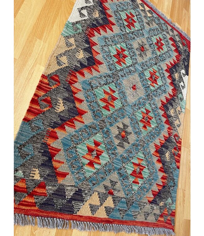 Handgewebte Orientalisch Wolle Kelim Teppich 112x85cm