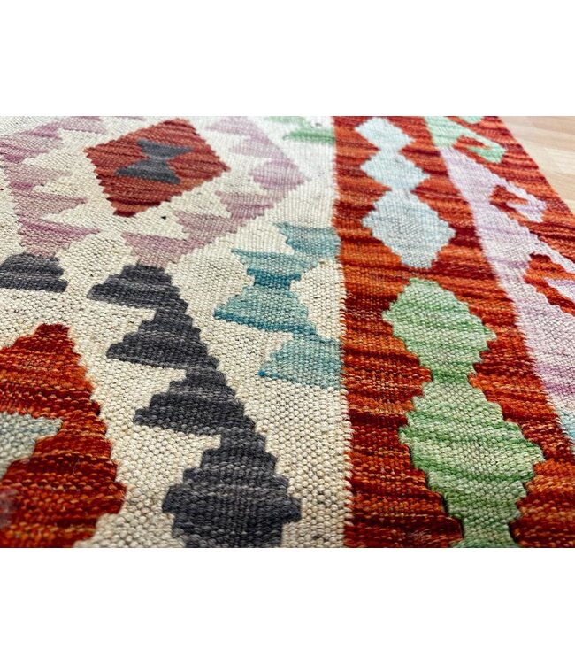Hand Woven Afghan Wool Kilim Area Rug  121x75cm