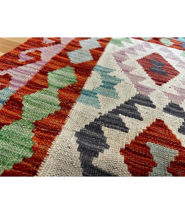 Hand Woven Afghan Wool Kilim Area Rug  121x75cm